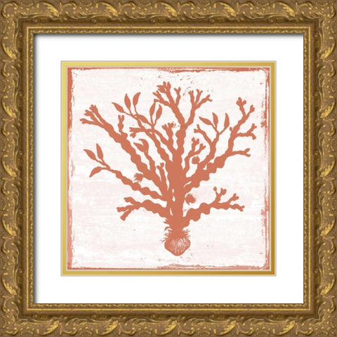 At The Coral Ocean Gold Ornate Wood Framed Art Print with Double Matting by Lewis, Sheldon