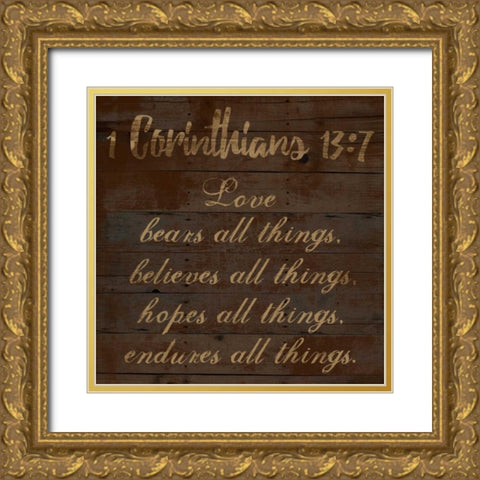 Corinthians 13-7 Gold Ornate Wood Framed Art Print with Double Matting by Lewis, Sheldon