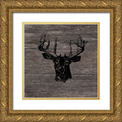 Buck Gold Ornate Wood Framed Art Print with Double Matting by Lewis, Sheldon