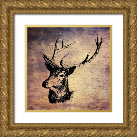 Wood Cabin Gold Ornate Wood Framed Art Print with Double Matting by Lewis, Sheldon