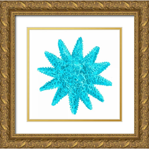 Blue Coral 5 Gold Ornate Wood Framed Art Print with Double Matting by Lewis, Sheldon