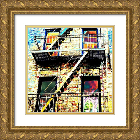 Colorful Life Brooklyn Gold Ornate Wood Framed Art Print with Double Matting by Lewis, Sheldon