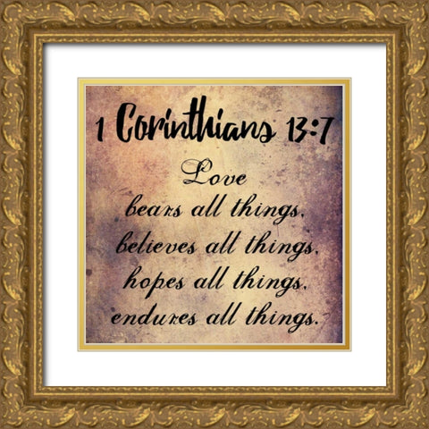 Love Endures All Things Gold Ornate Wood Framed Art Print with Double Matting by Lewis, Sheldon