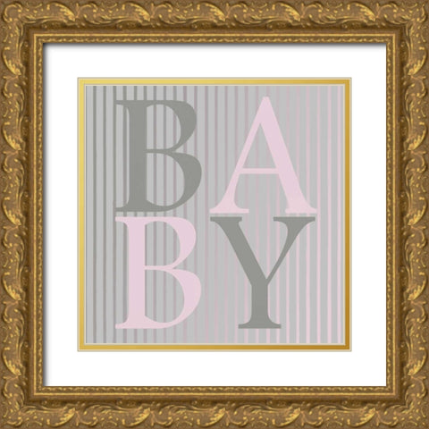 Baby Pink Gold Ornate Wood Framed Art Print with Double Matting by Lewis, Sheldon