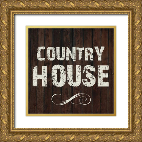 Country House Gold Ornate Wood Framed Art Print with Double Matting by Lewis, Sheldon