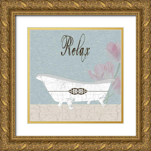 Relax Gold Ornate Wood Framed Art Print with Double Matting by Lewis, Sheldon