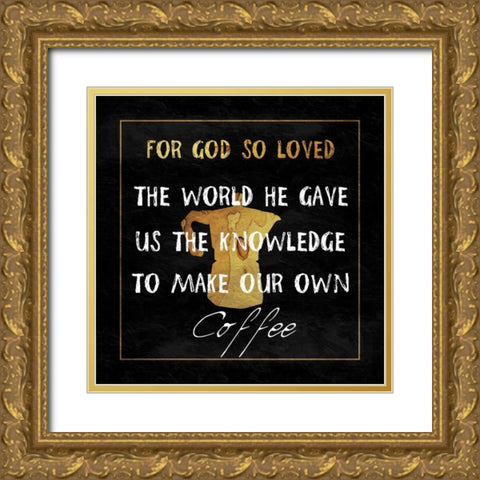 God Loves Us Gold Ornate Wood Framed Art Print with Double Matting by Lewis, Sheldon