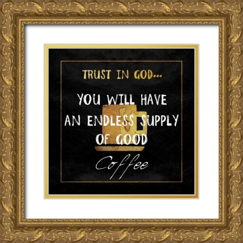 Gods Coffee Gold Ornate Wood Framed Art Print with Double Matting by Lewis, Sheldon