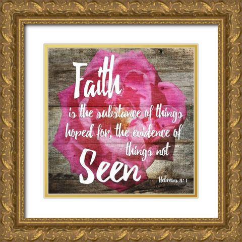 Hebrews 11:1 Gold Ornate Wood Framed Art Print with Double Matting by Lewis, Sheldon