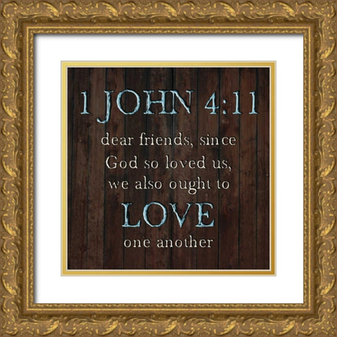 1 John 4:11 Gold Ornate Wood Framed Art Print with Double Matting by Lewis, Sheldon