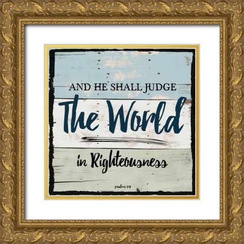 Religious On Wood 3 Gold Ornate Wood Framed Art Print with Double Matting by Lewis, Sheldon