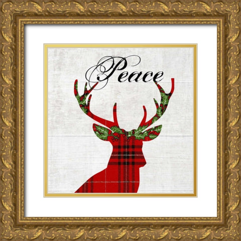 Hello Deer 2 Gold Ornate Wood Framed Art Print with Double Matting by Lewis, Sheldon