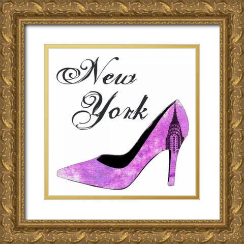 New York Fashion Gold Ornate Wood Framed Art Print with Double Matting by Lewis, Sheldon