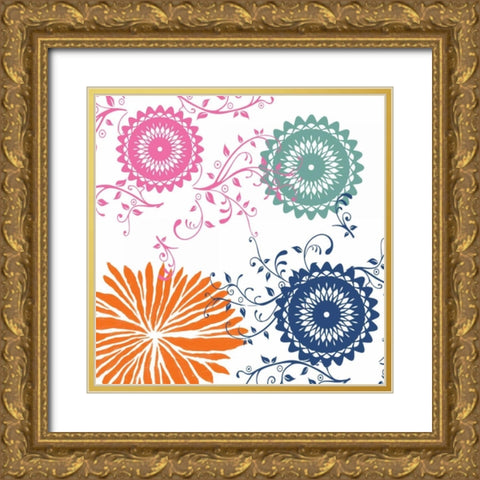 Boho Garden 1 Gold Ornate Wood Framed Art Print with Double Matting by Lewis, Sheldon