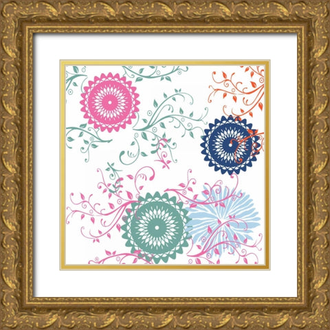 Boho Garden 2 Gold Ornate Wood Framed Art Print with Double Matting by Lewis, Sheldon