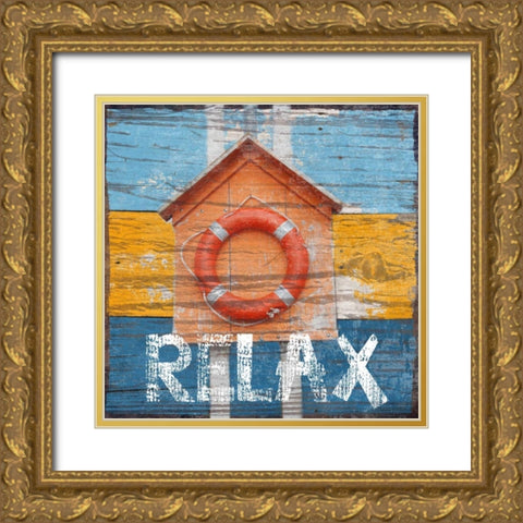 Relax Gold Ornate Wood Framed Art Print with Double Matting by Lewis, Sheldon