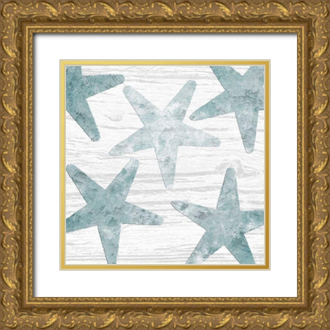 Coastal Star Cemented 1 Gold Ornate Wood Framed Art Print with Double Matting by Lewis, Sheldon