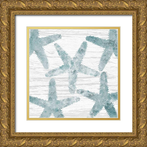 Coastal Star Cemented 2 Gold Ornate Wood Framed Art Print with Double Matting by Lewis, Sheldon