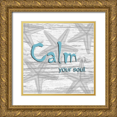 Calm Your Soul Gold Ornate Wood Framed Art Print with Double Matting by Lewis, Sheldon