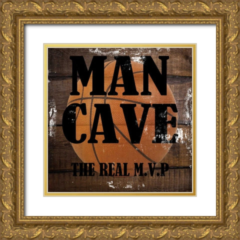 Man Cave MVP Gold Ornate Wood Framed Art Print with Double Matting by Lewis, Sheldon