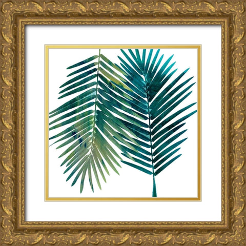 Watercolor Burst Gold Ornate Wood Framed Art Print with Double Matting by Lewis, Sheldon