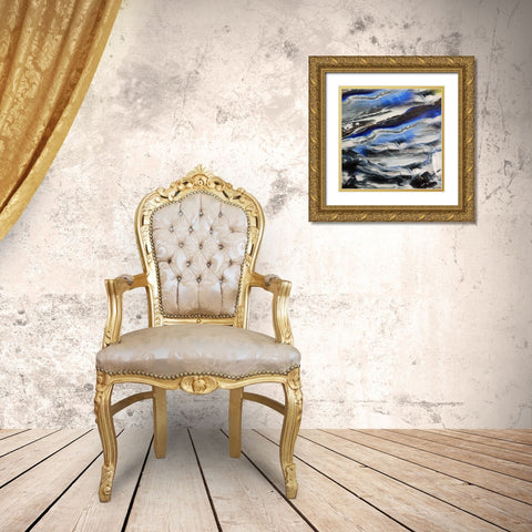 Blending Blue 1 Gold Ornate Wood Framed Art Print with Double Matting by Lewis, Sheldon