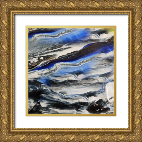 Blending Blue 1 Gold Ornate Wood Framed Art Print with Double Matting by Lewis, Sheldon