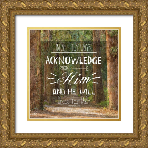 Path Way Gold Ornate Wood Framed Art Print with Double Matting by Lewis, Sheldon