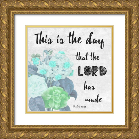 This Is The Day Gold Ornate Wood Framed Art Print with Double Matting by Lewis, Sheldon