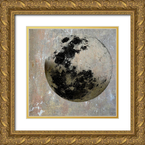 Fly Me To The Moon Gold Ornate Wood Framed Art Print with Double Matting by Lewis, Sheldon