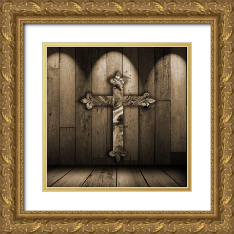 Holy Cross 1 Gold Ornate Wood Framed Art Print with Double Matting by Lewis, Sheldon