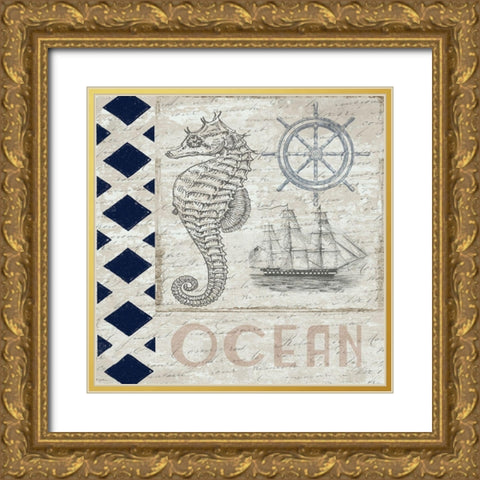 Sweet Coastal Blend Gold Ornate Wood Framed Art Print with Double Matting by Lewis, Sheldon
