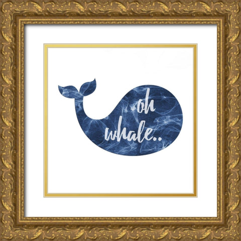 Oh Whale Gold Ornate Wood Framed Art Print with Double Matting by Lewis, Sheldon