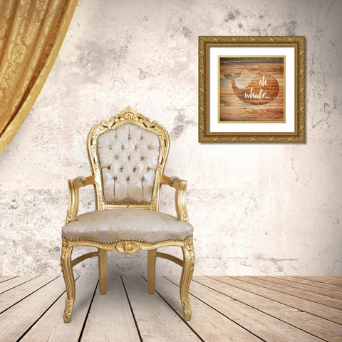 Oh Whale Gold Ornate Wood Framed Art Print with Double Matting by Lewis, Sheldon