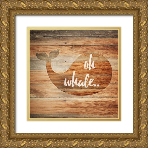 Oh Whale Gold Ornate Wood Framed Art Print with Double Matting by Lewis, Sheldon