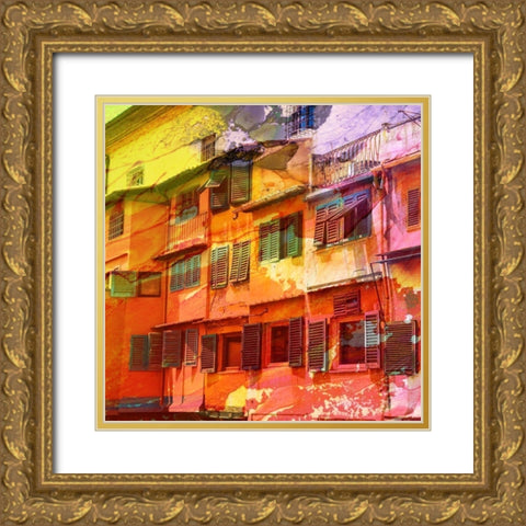 Architectural Color 1 Gold Ornate Wood Framed Art Print with Double Matting by Lewis, Sheldon