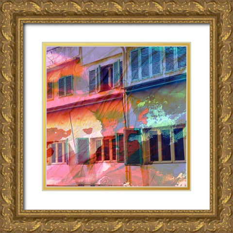 Architectural Color 2 Gold Ornate Wood Framed Art Print with Double Matting by Lewis, Sheldon