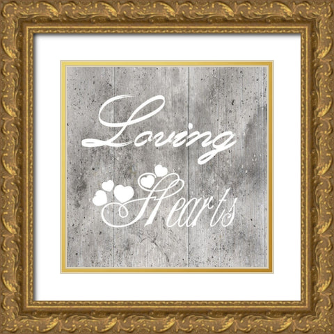 Loving Hearts Gold Ornate Wood Framed Art Print with Double Matting by Lewis, Sheldon