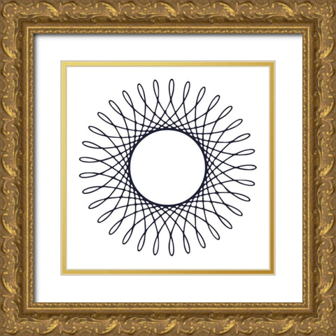 Royal Gate Navy 1 Gold Ornate Wood Framed Art Print with Double Matting by Lewis, Sheldon