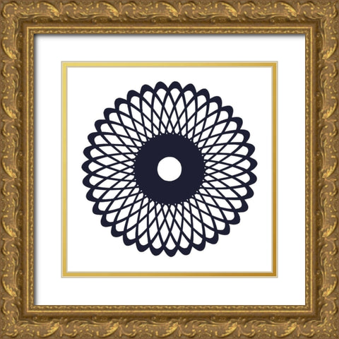 Royal Gate Navy 2 Gold Ornate Wood Framed Art Print with Double Matting by Lewis, Sheldon