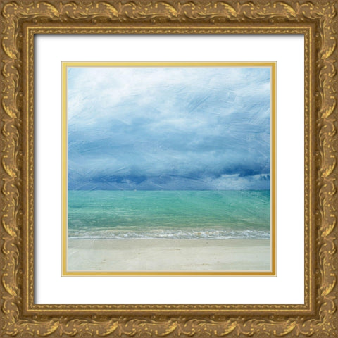 Paint Me the Ocean Gold Ornate Wood Framed Art Print with Double Matting by Lewis, Sheldon