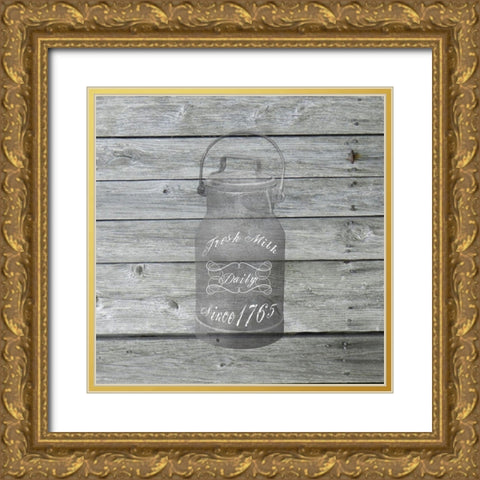 MIlk Farm Gold Ornate Wood Framed Art Print with Double Matting by Lewis, Sheldon