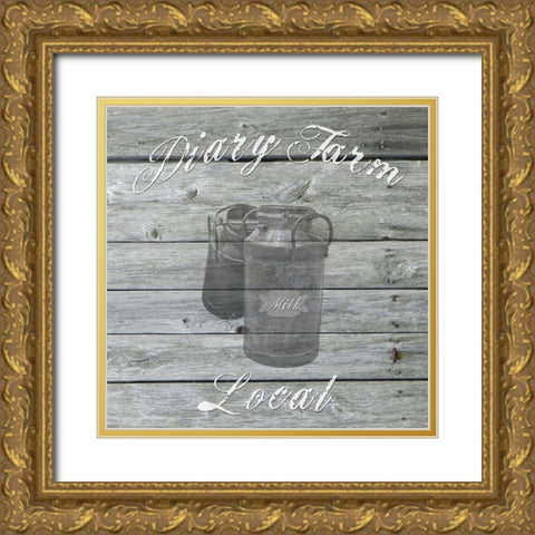 Diary Farm Gold Ornate Wood Framed Art Print with Double Matting by Lewis, Sheldon