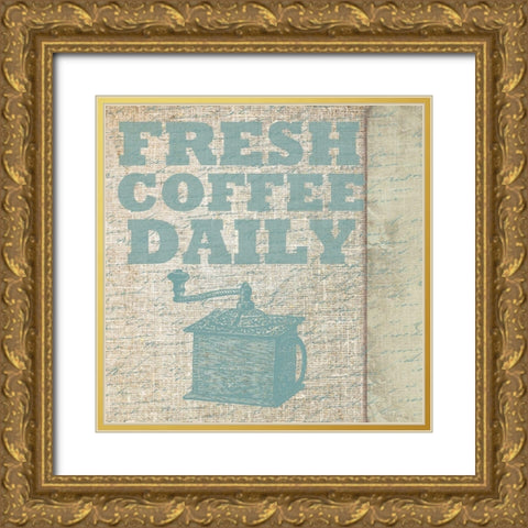 Fresh Coffee Gold Ornate Wood Framed Art Print with Double Matting by Lewis, Sheldon