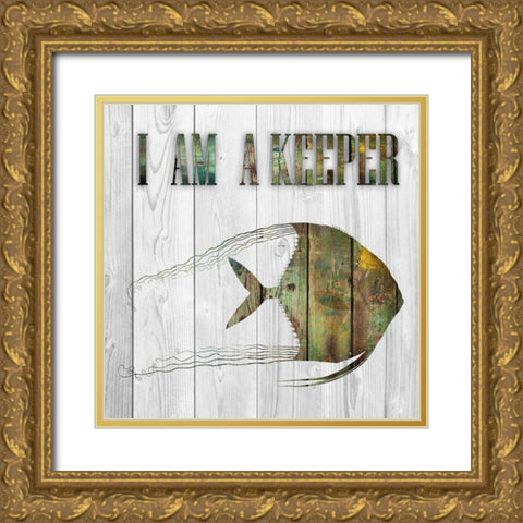 I Am A Keeper Gold Ornate Wood Framed Art Print with Double Matting by Lewis, Sheldon