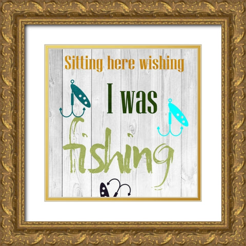 Fishing Days 2 Gold Ornate Wood Framed Art Print with Double Matting by Lewis, Sheldon