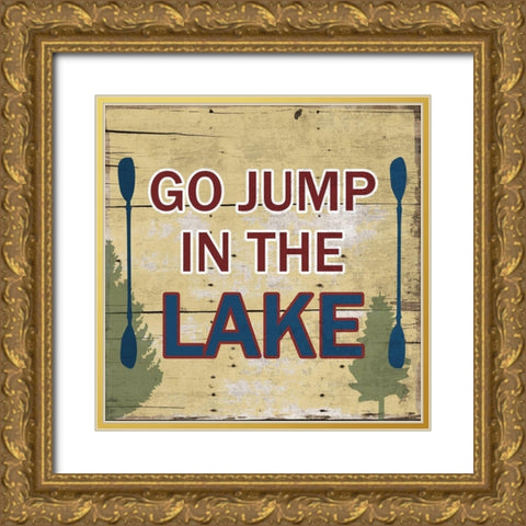 At The Lake 2 Gold Ornate Wood Framed Art Print with Double Matting by Lewis, Sheldon