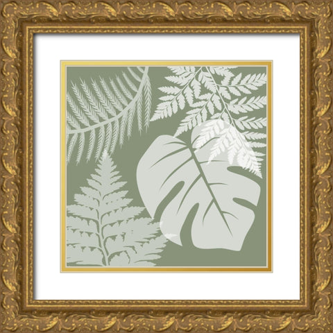 Green Garden 2 Gold Ornate Wood Framed Art Print with Double Matting by Lewis, Sheldon