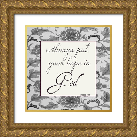Hope In The Lord Gold Ornate Wood Framed Art Print with Double Matting by Lewis, Sheldon