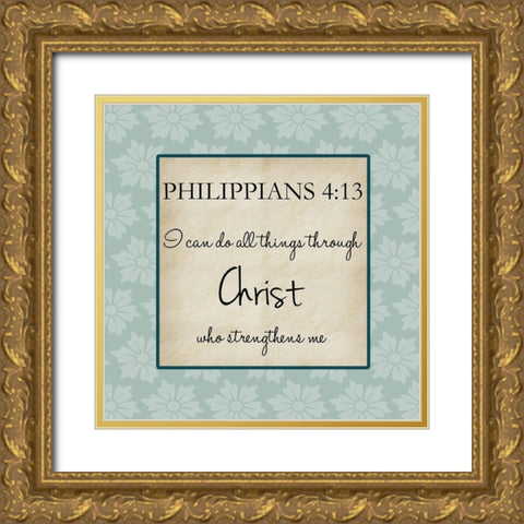 Christ Strength Gold Ornate Wood Framed Art Print with Double Matting by Lewis, Sheldon